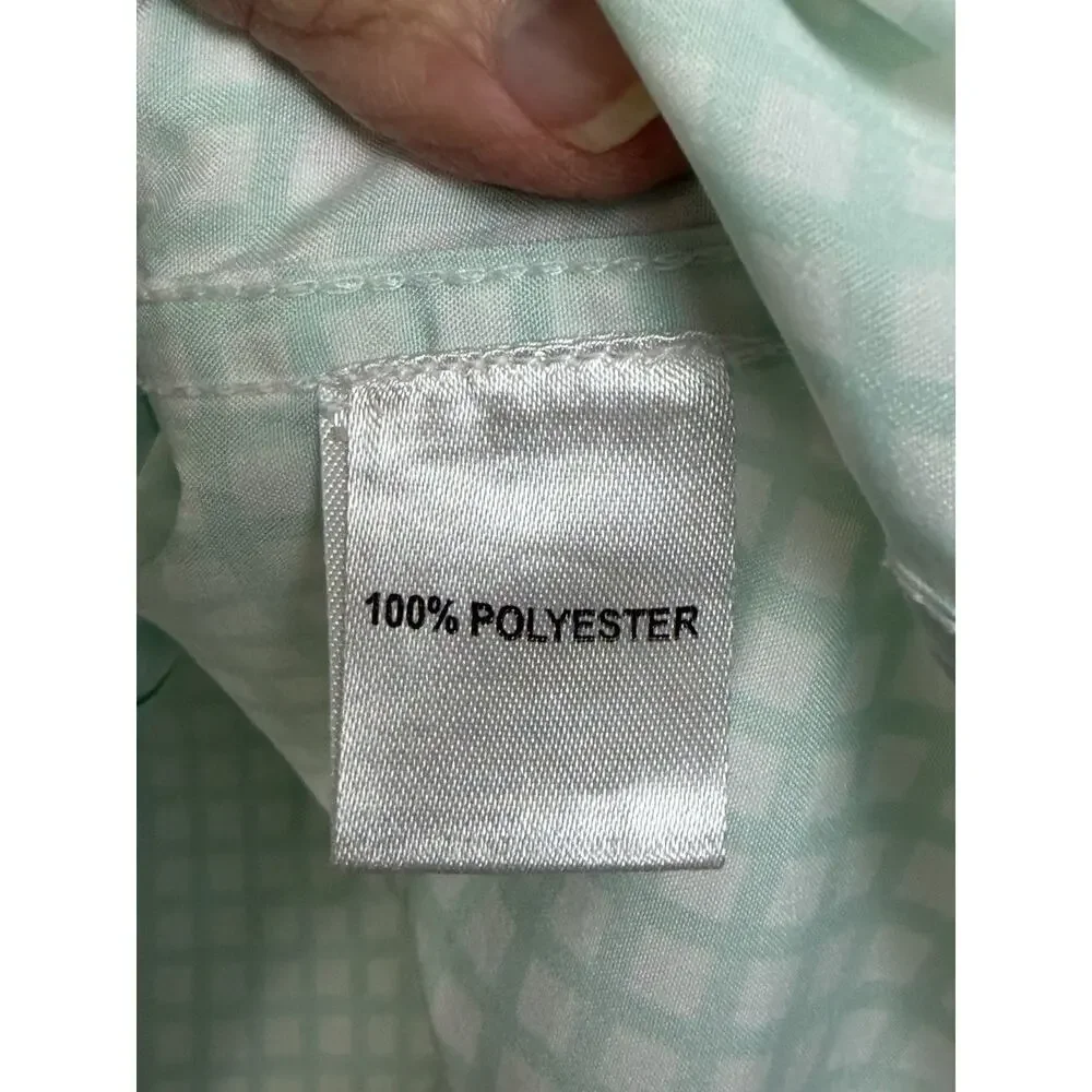 Southbound Boy's Button Up Shirt Short Sleeve Sz XL 14 Green white Checked - Picture 8 of 9